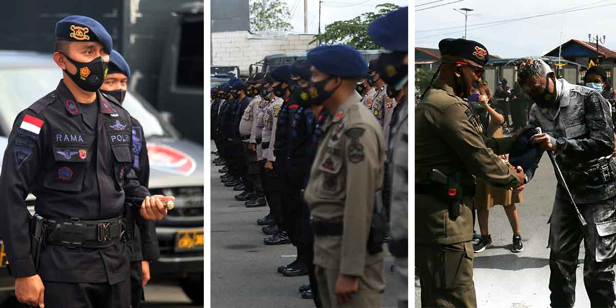 Danyon B Brimob Polda Papua AKP Ramadhona menerima kenaikan pangkat setingkat lebih tinggi bersama 217 anggota Polri lainnya, Kamis (31/12/2020). Foto: Salmawati Bakri/Papua60detik